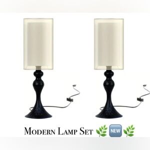Modern Bedside Table Lamp Set (2) 🌿🆕🌿
Bulbs and Lamp Shades Included